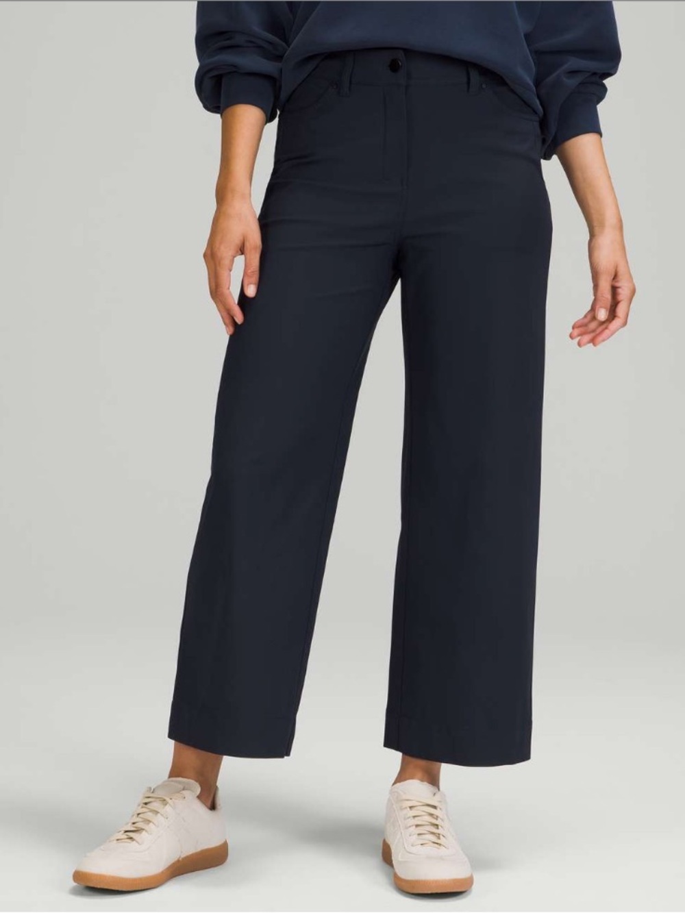 Lululemon City Sleek 5 Pocket Wide-Leg High Rise 7/8 Length Pant True Navy 27